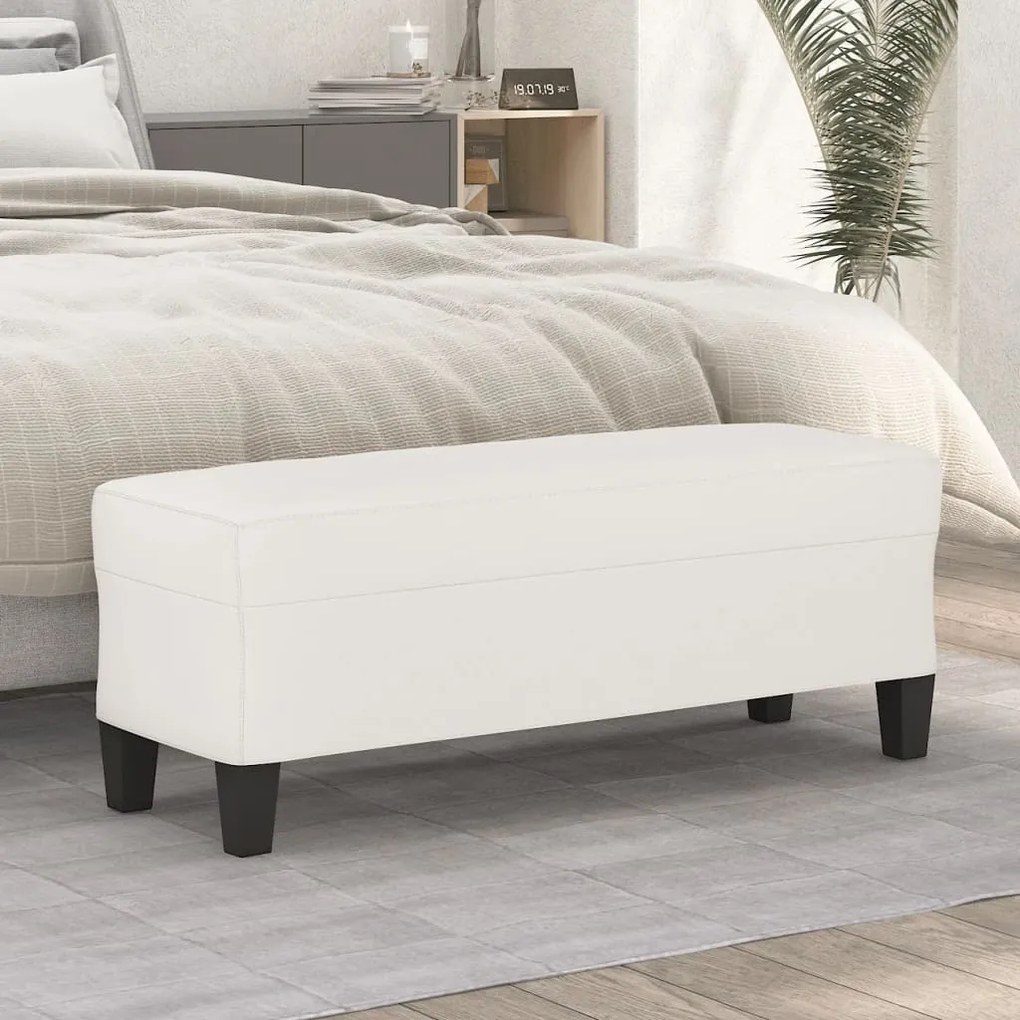 349470 vidaXL Bancă, bej, 100x35x41 cm, țesătură microfibră