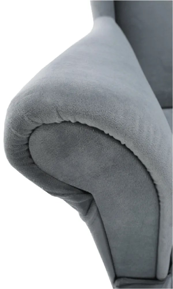 Fotoliu, material textil gri deschis/alb, RUFINO 2 NEW
