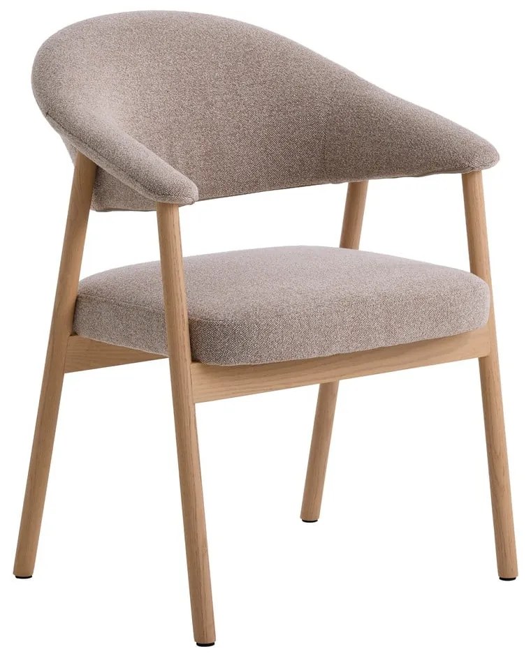 Set de scaune de sufragerie bej cu cotiere 2 buc. din lemn de stejar Elk – Unique Furniture