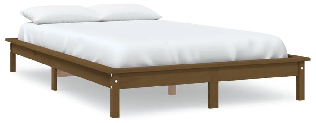 820564 vidaXL Cadru de pat, maro miere, 200x200 cm, lemn masiv de pin