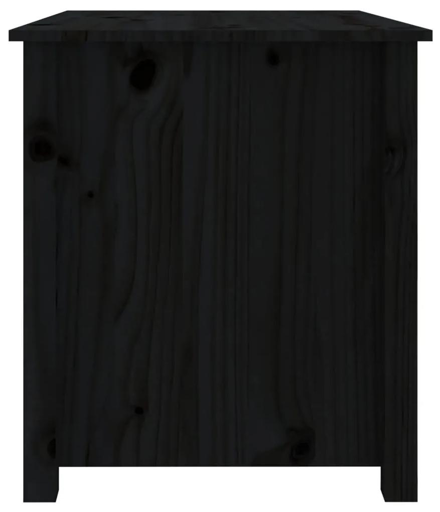 Masuta de cafea, negru, 71x49x55 cm, lemn masiv de pin Negru, 1