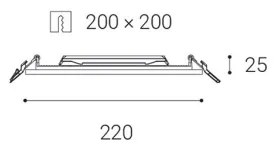 Corp de iluminat LED încastrat SLIM LED/20W/230V IP43 CRI 90 LED2