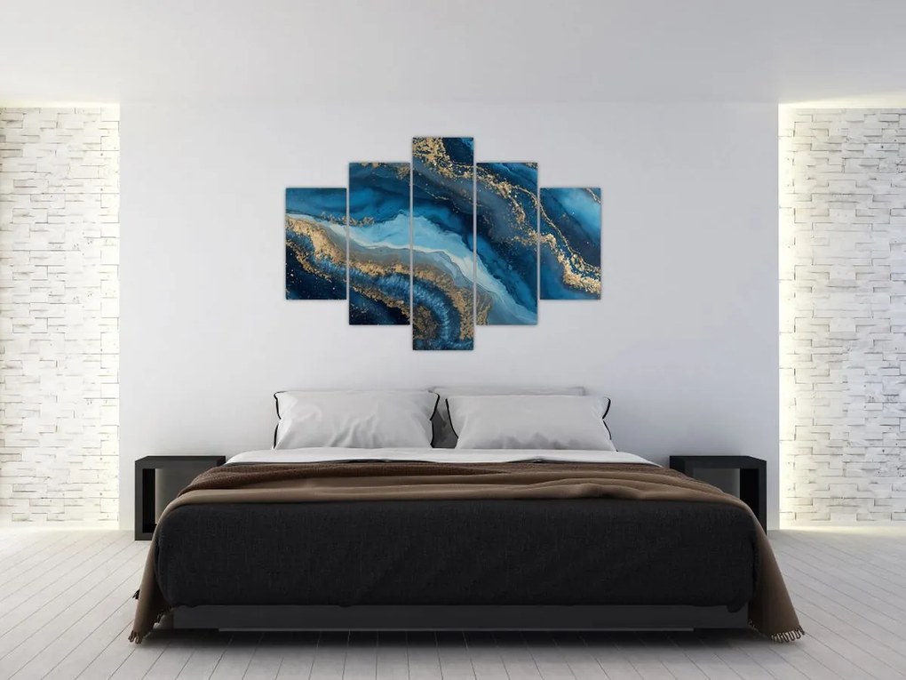 Tablou - Abstracție marmură albastră (150x105 cm)