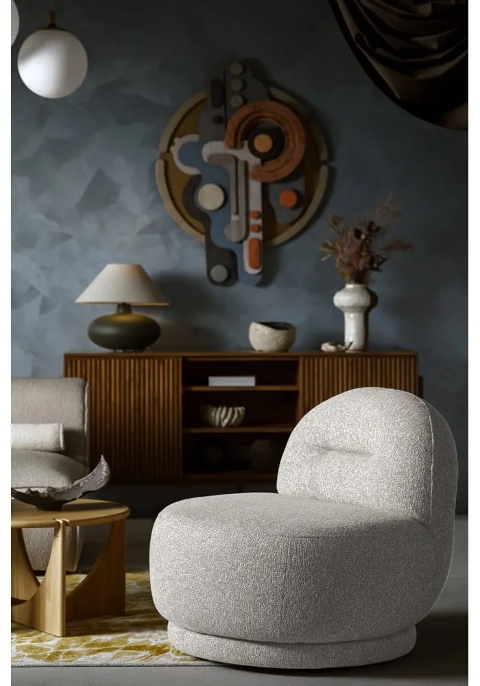 Fotoliu gri deschis Ovo – Miuform