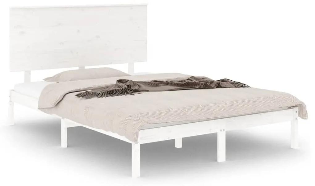 3104799 vidaXL Cadru de pat, alb, 120x200 cm, lemn masiv de pin