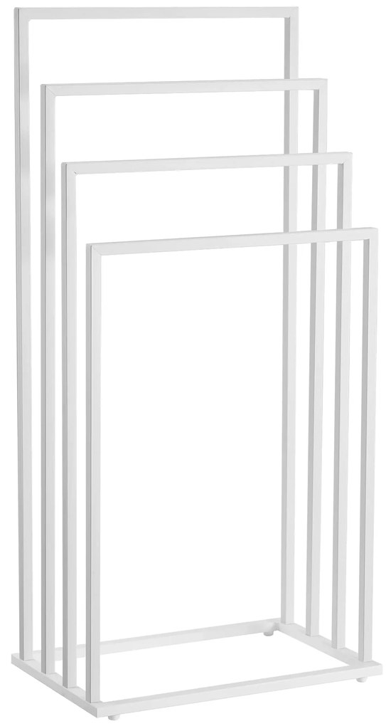 Suport pentru prosoape LINESTRO metalic cu 4 brate 93x45cm, alb