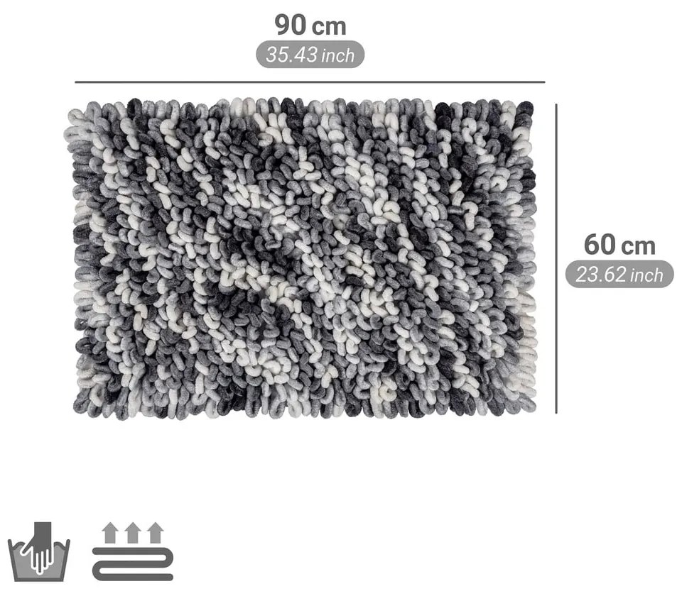 Covoraș de baie albastru prăfuit din material textil 60x90 cm Lerici – Wenko