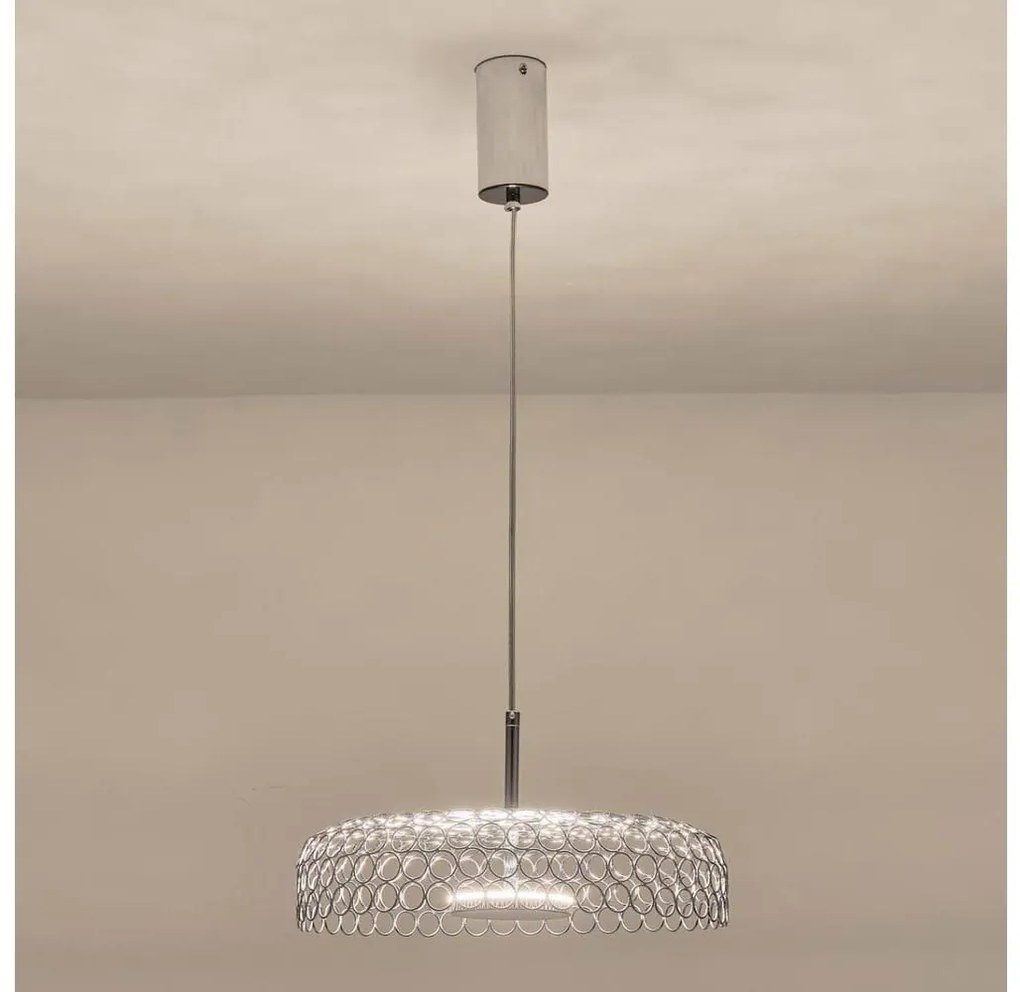 Lustră LED pe cablu LED/10W/230V 3000K crom lucios d. 35 cm