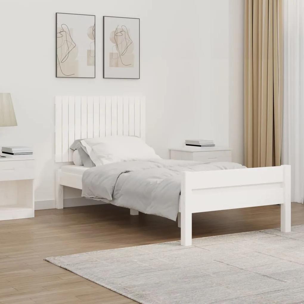 824834 vidaXL Tăblie de pat pentru perete, alb, 95,5x3x60 cm, lemn masiv pin