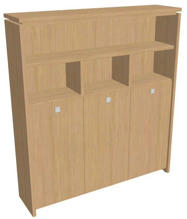 Dulap înalt pentru haine Verno 188 x 46 x 210 cm, cu rafturi, stejar deschis