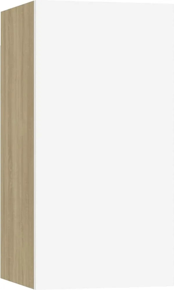 vidaXL Comodă TV, alb și stejar Sonoma, 30,5x30x60 cm, lemn prelucrat