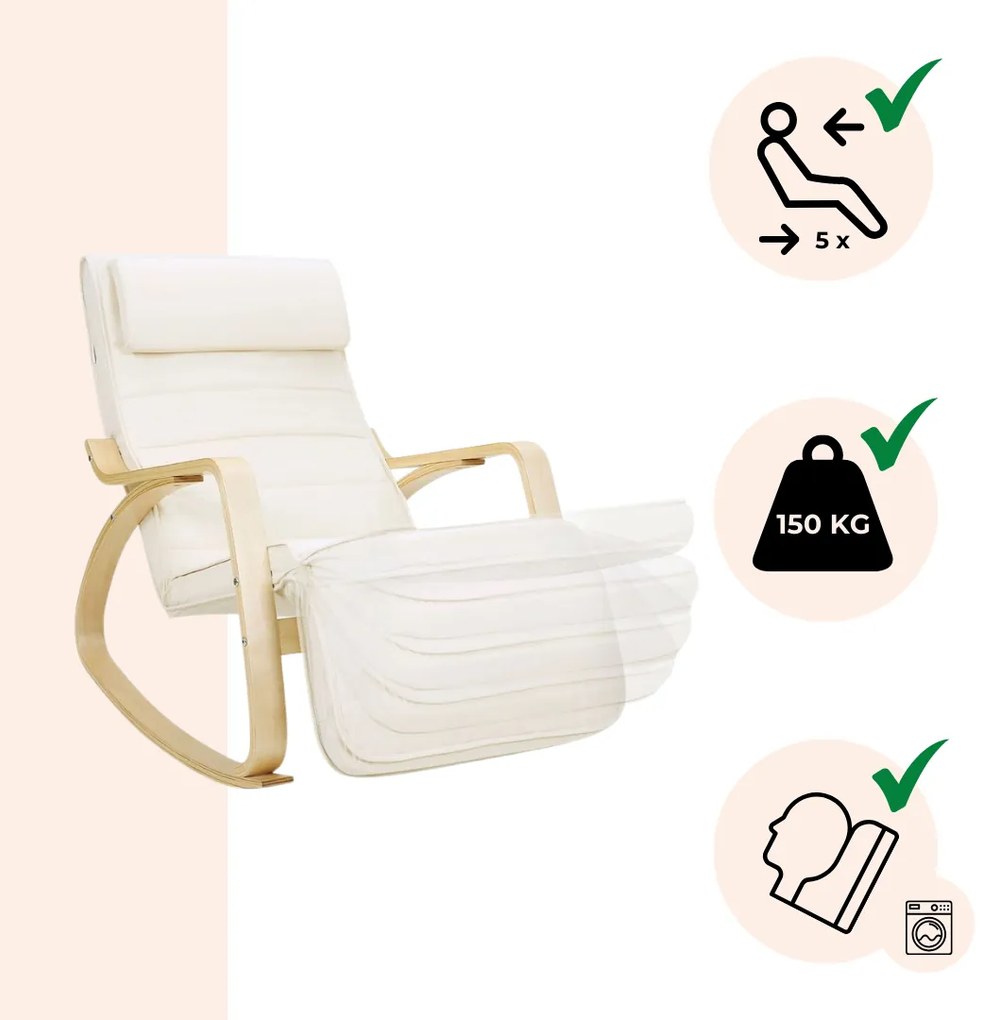 Scaun balansoar SWING, capacitate max. 150kg, 67x115x91cm, bej Jurhan