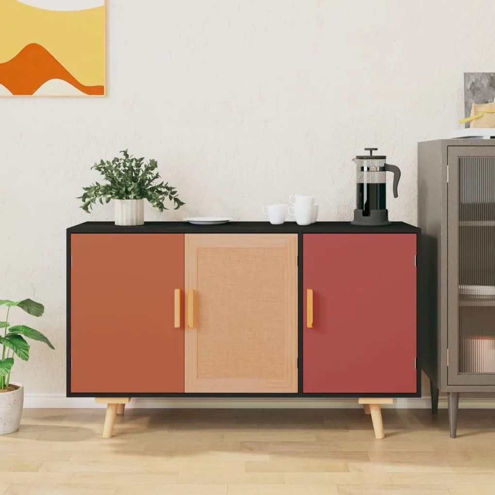 352167 vidaXL Servantă, negru, 105x30x65,5 cm, lemn prelucrat