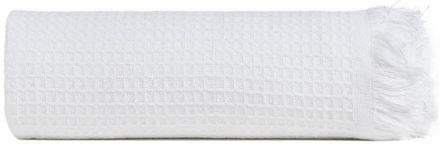 Cuvertură albă din bumbac reciclat 260x280 cm Honeycomb – Ixia