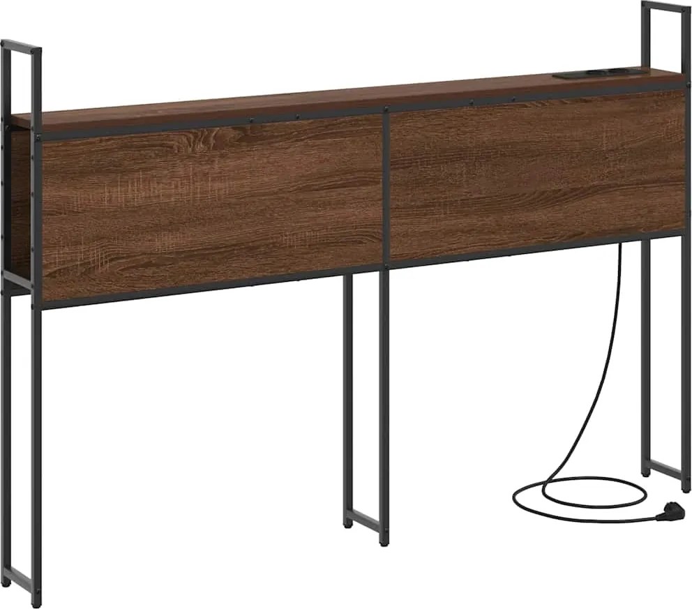 vidaXL Tăblie de Depozitare cu Stație de Încărcare cu raft Stejar brun