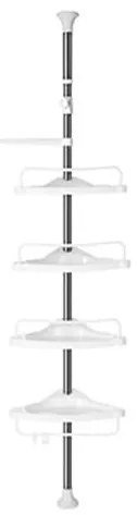 Raft pentru baie/dus, Vasagle, reglabil, otel, 4 rafturi, cuier, 95-300 cm