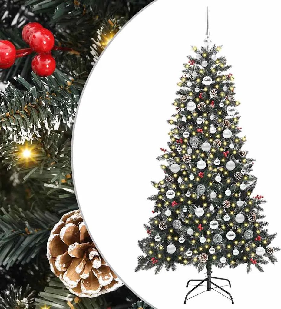 vidaXL Brad de Crăciun artificial Verde 180 cm PVC și Plastic și Oțel