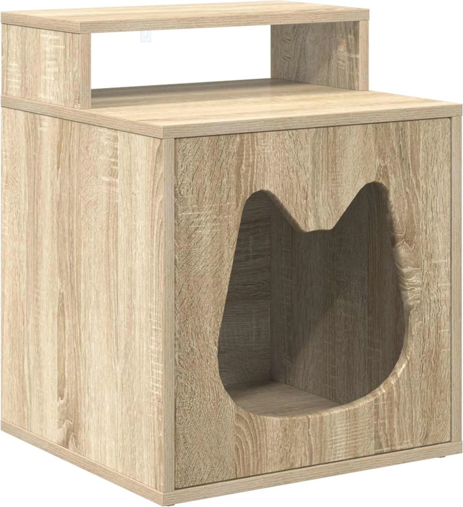 vidaXL Casa pentru pisici Sonoma 42,5 x 40 x 53,5 cm Lemn compozit