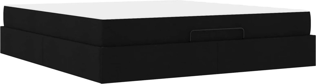 vidaXL Cadru de pat cu saltea cu saltea 2 pcs Negru țesătură