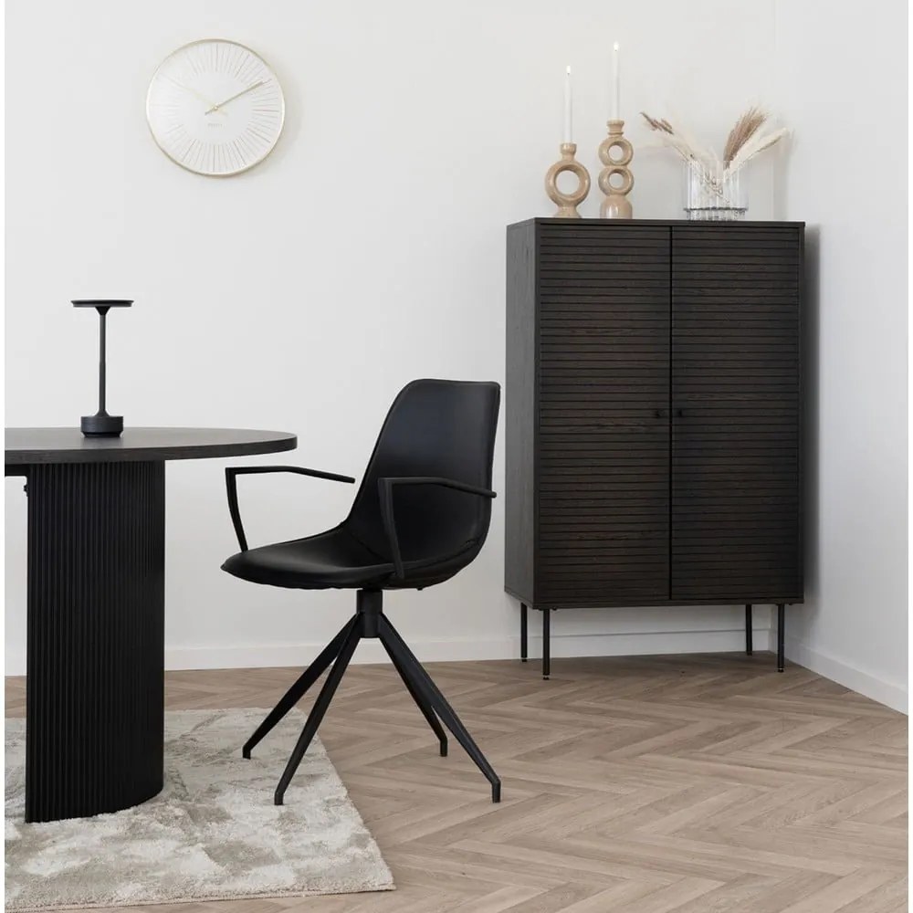 Dulap maro închis cu aspect de lemn de stejar 80x130 cm Kyoto – House Nordic