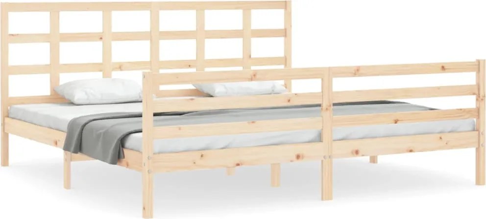 vidaXL Cadru pat cu tăblie 200x200 cm, lemn masiv de pin