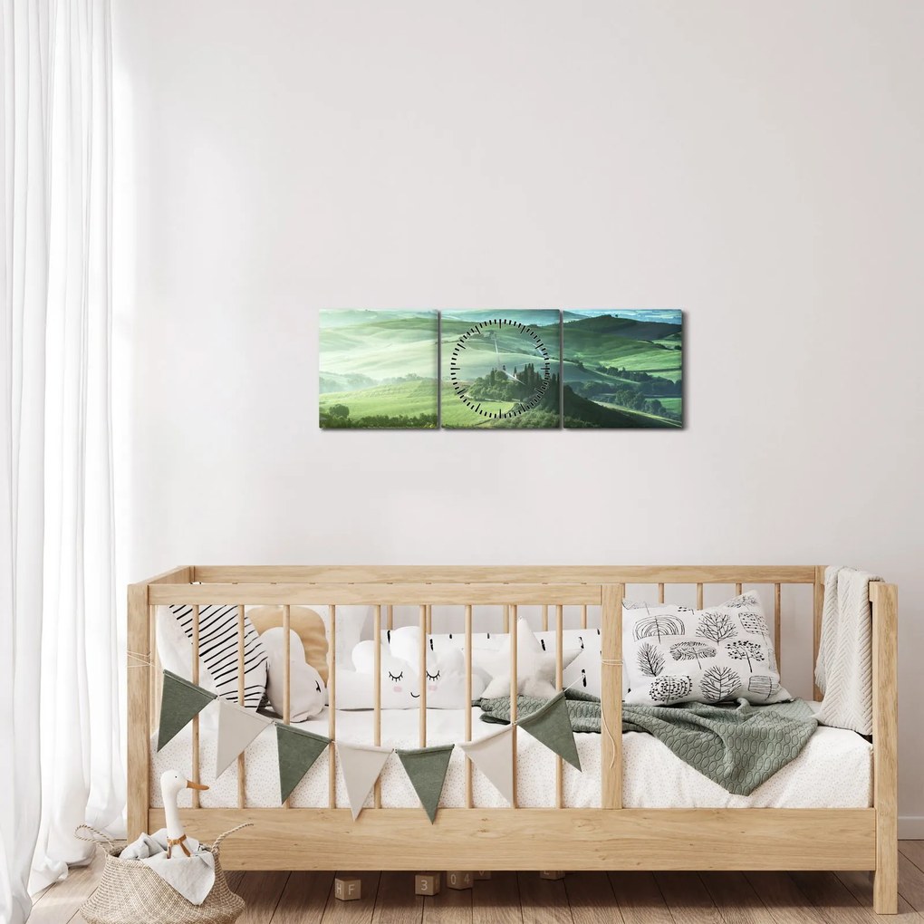Tablou - Toscana, Italia (cu ceas) (90x30 cm)