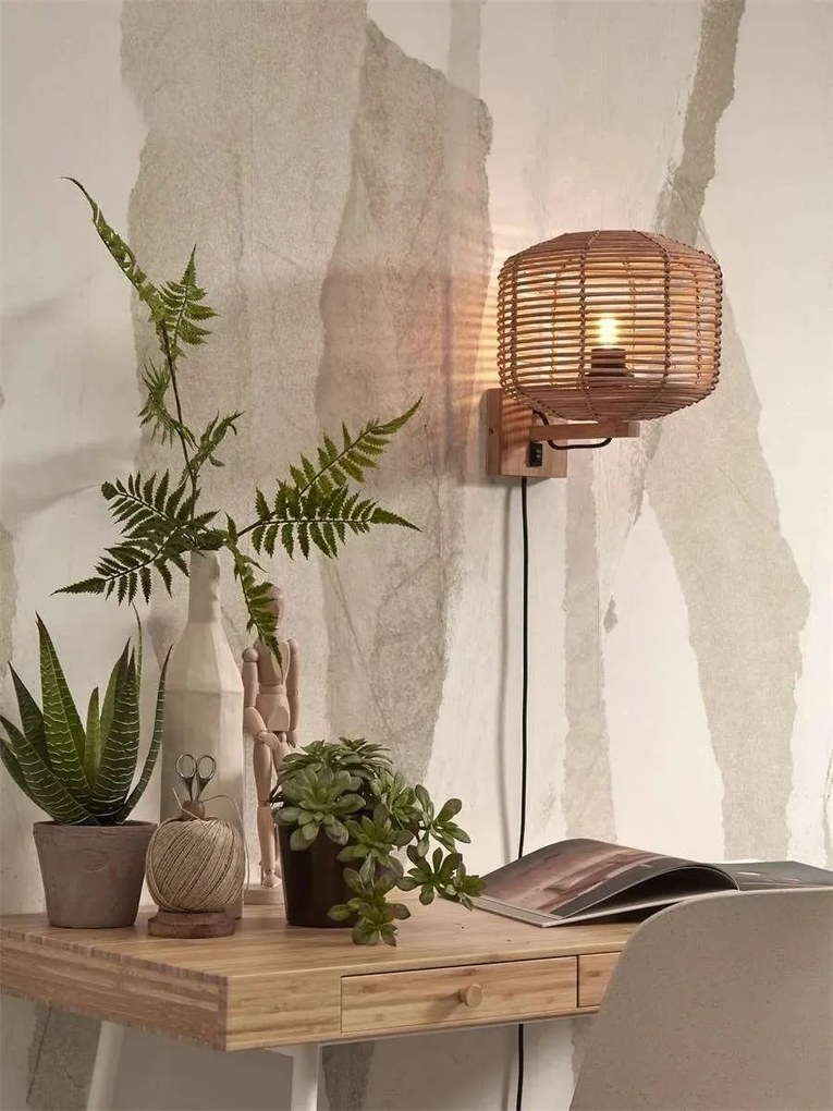 Aplica de perete eco din ratan Tanami 2520, nat