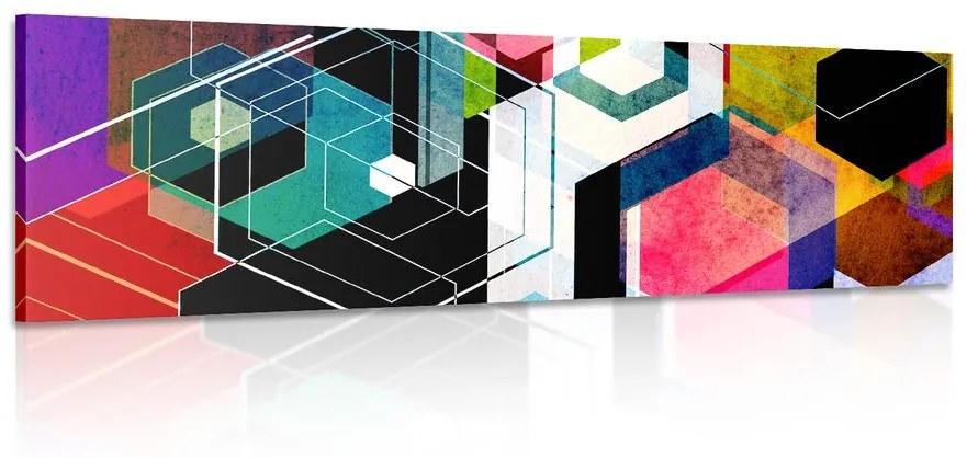 Tablou ornament geometric viu colorat
