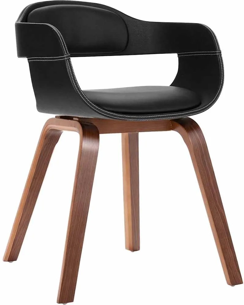 vidaXL Scaun de bucătărie, lemn curbat & piele ecologică