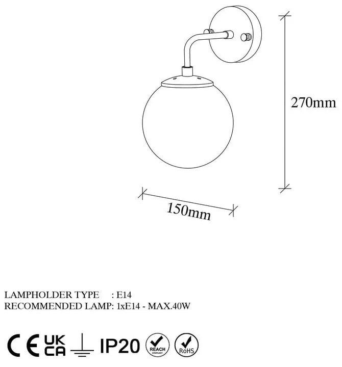 Aplică de perete aurie Horn – Opviq lights