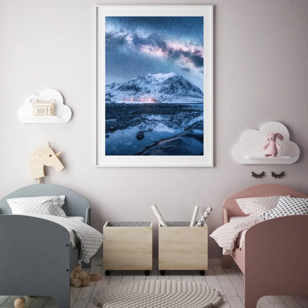 Poster - Munte sub cerul cu stele (A4)
