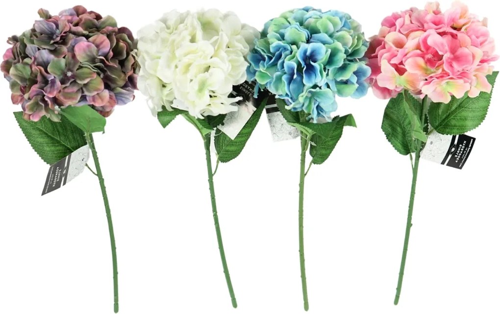 Floare artificiala HORTENSIE 54 cm - mai multe culori Culoare: Alb