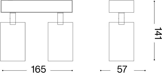 Ideal Lux - Aplica spot LED de perete DYNAMITE 2xGU10/7W/230V CRI 90 alamă
