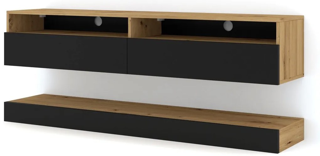 Masă TV Dual 160 (Stejar artisan + Negru). 1124831