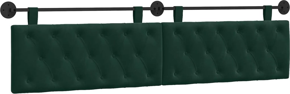vidaXL Cap de pat suspendat Verde închis 210 x 55 x 7 cm Catifea