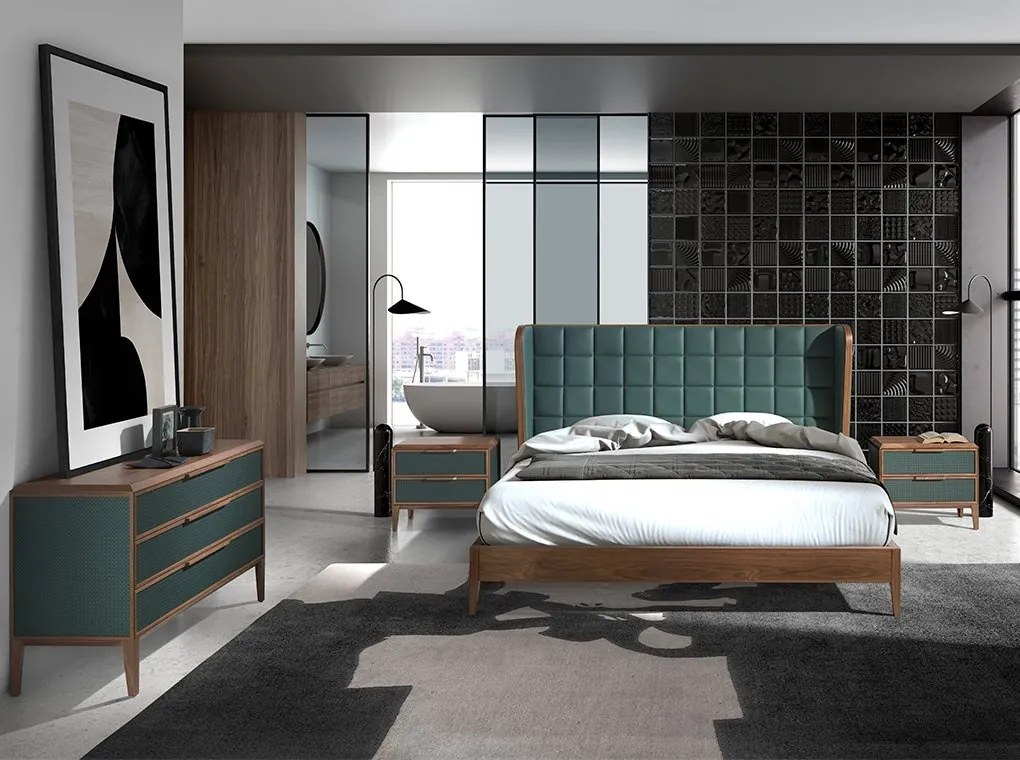 Noptiera cu 2 sertare design LUX Dark green