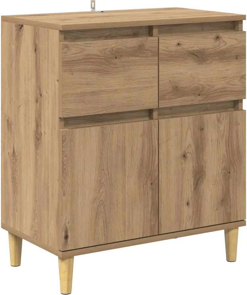 vidaXL Bufet cu sertar Stejar Artizanal 60 x 35 x 70 cm Lemn compozit