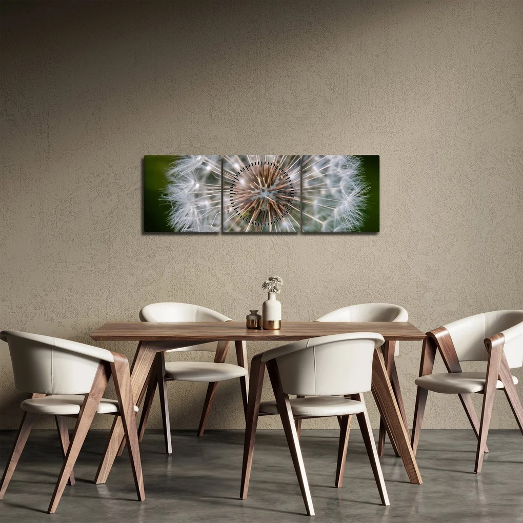 Tablou cu păpădie (cu ceas) (90x30 cm)