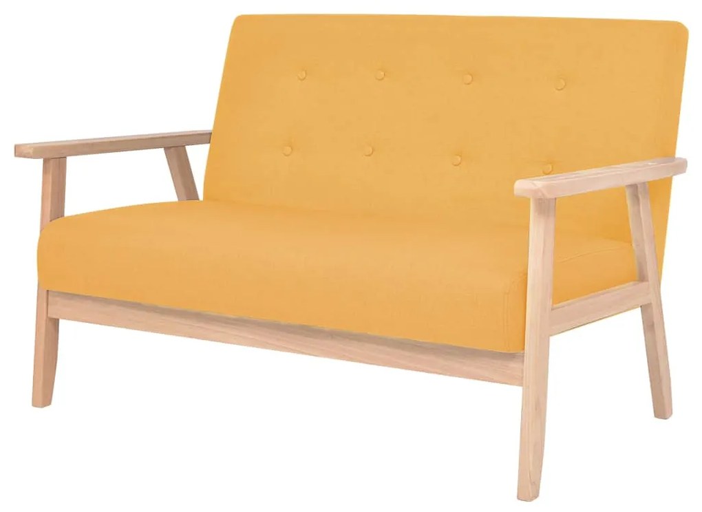 Canapea cu 2 locuri, galben, material textil Galben, Canapea cu 2 locuri
