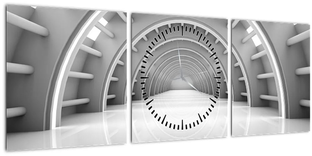 Tablou - Pasaj 3D (cu ceas) (90x30 cm)