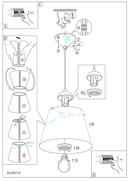 Eglo 54459 - Lustră pe cablu MOLOVE 1xE27/60W/230V