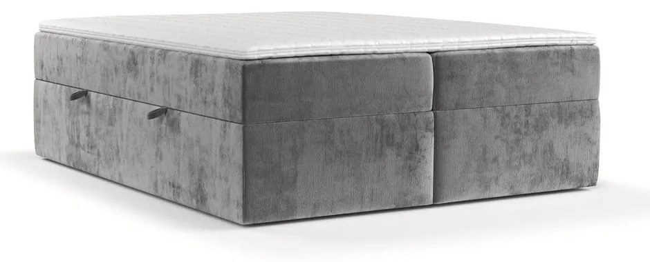 Pat boxspring gri cu spațiu de depozitare 160x200 cm Yoko – Maison de Rêve