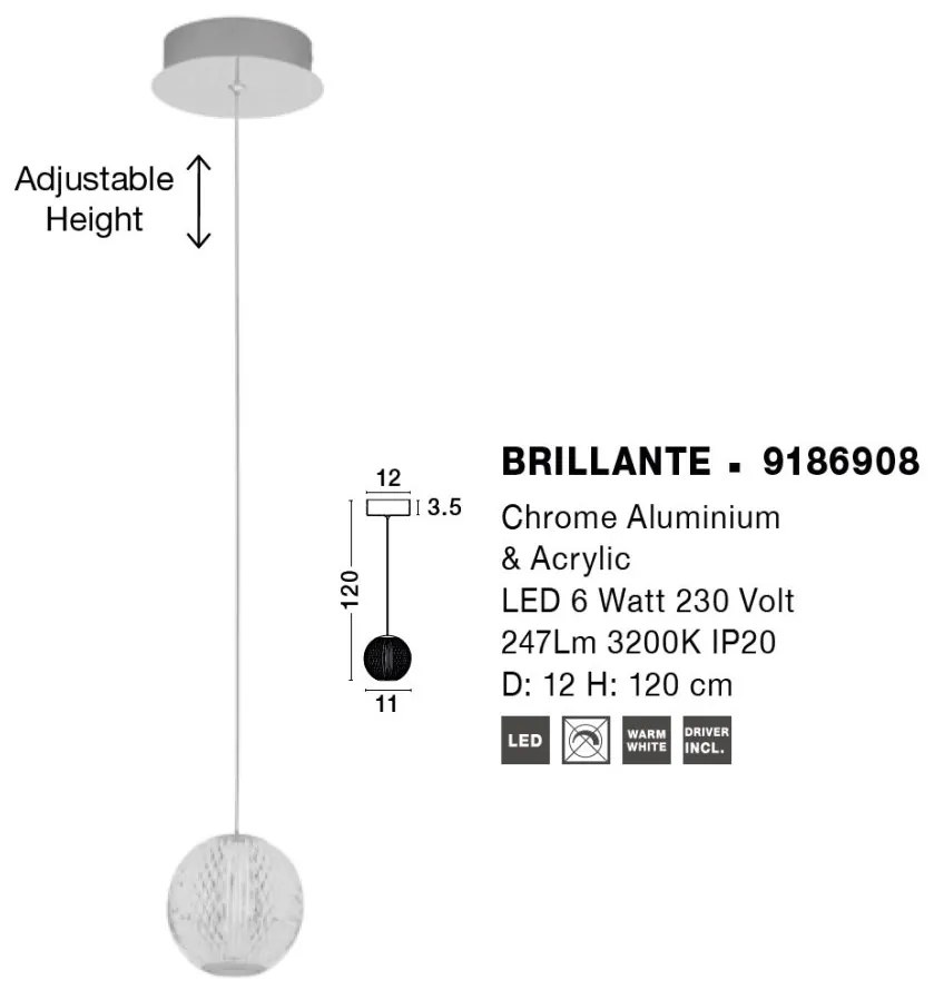 Pendul LED design decorativ BRILLANTE