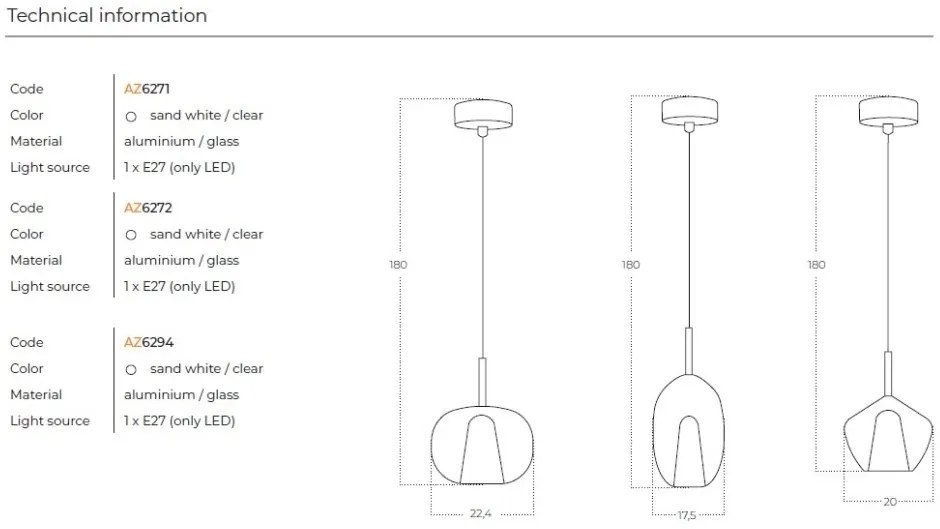 Pendul design modern decorativ GRACE C CLEAR