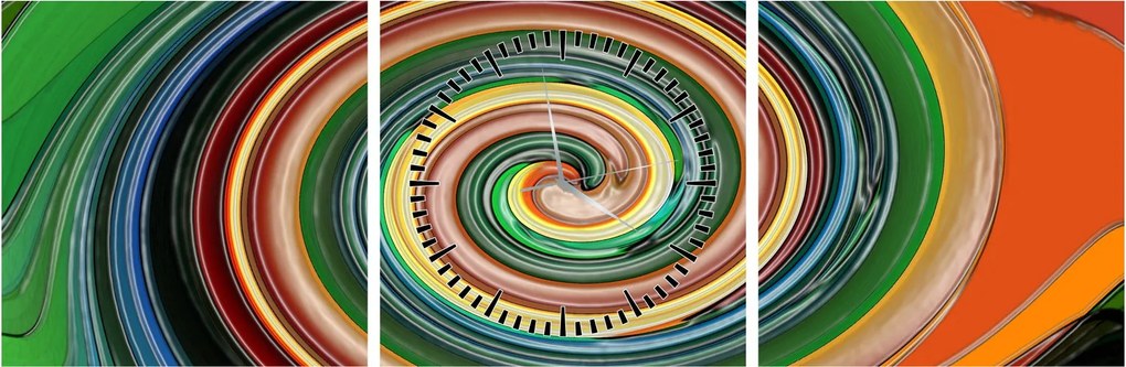 Tablou abstract - spirala colorata (cu ceas) (90x30 cm)