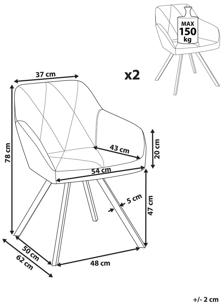 Set 2 buc. scaune pentru sufragerie Manly (albastru). 1009982