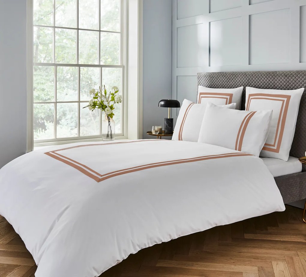 Lenjerie de pat Heritage Collection Wide-Narrow 400TC White Mocha