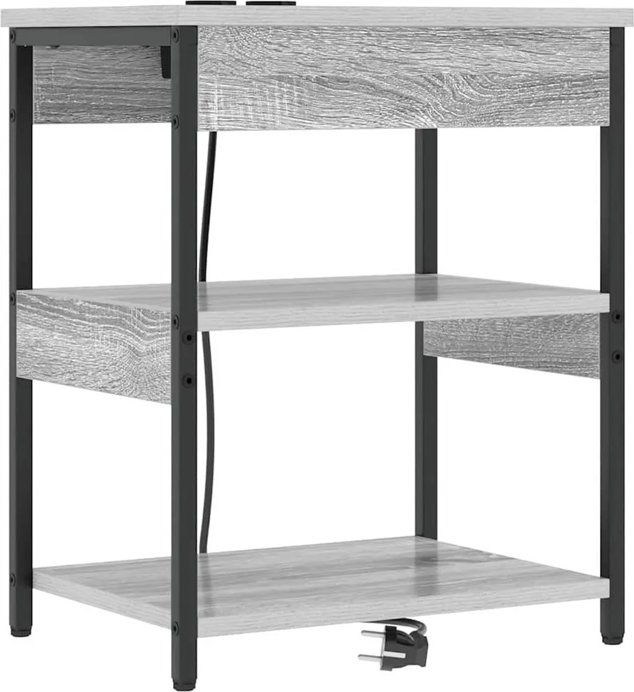 vidaXL Dulap de noapte Gri Sonoma 41 x 31 x 51 cm Lemn compozit