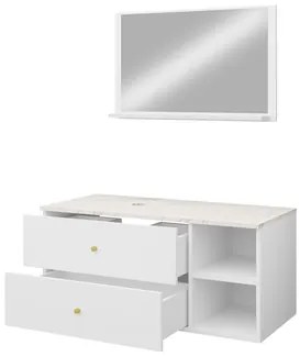 Mobilier baie Kiago I (Negru mat + Marmură Negru + auriu) . 1103947