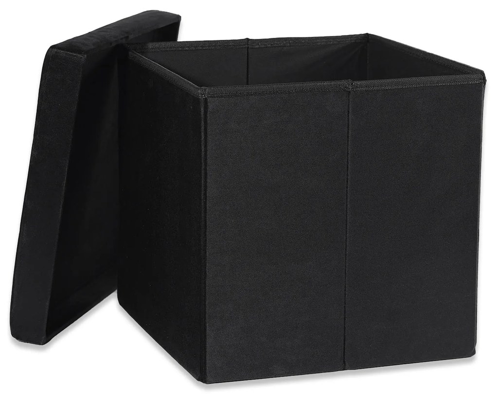 Taburet pliabil negru ZAREX VELVET L
